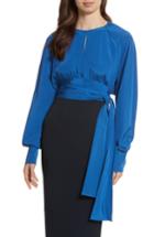 Women's Diane Von Furstenberg Keyhole Silk Blouse - Blue