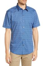 Men's Zachary Prell Haylock Regular Fit Floral Sport Shirt - Blue
