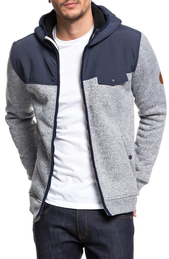Men's Quiksilver Keller Mix Hooded Jacket - Blue