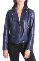 Women's Kut From The Kloth Brooke Faux Leather Moto Jacket - Blue
