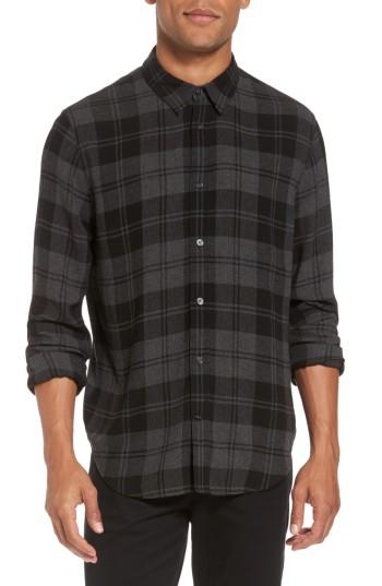 Men's Vince Plaid Sport Shirt, Size - Black