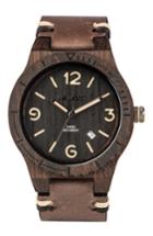 Men's Wewood Alpha Wood Leather Strap Watch, 46mm