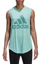 Women's Adidas Winners Logo Muscle Tank, Size - Green
