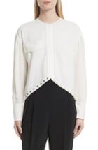 Women's 3.1 Phillip Lim Faux Pearl & Grommet Embellished Shirt - White