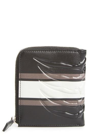 Men's Alexander Mcqueen Leather Half Zip Wallet - Black