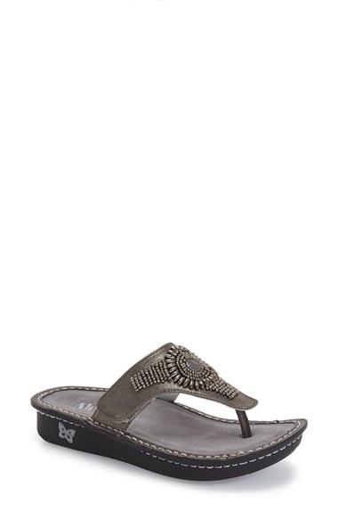 Women's Alegria 'vanessa' Thong Sandal -6.5us / 36eu - Metallic