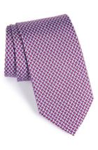 Men's Salvatore Ferragamo Bird Print Silk Tie, Size - Purple
