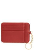 Women's Bp. Faux Leather Zip Key Chain Card Case - Red