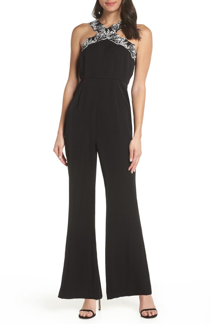 Women's Foxiedox Sarah Halter Neck Jumpsuit - Black