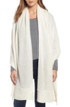 Women's Halogen Cardigan Stitch Cashmere Wrap, Size - Ivory