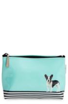 Catseye London Dog On Stripe Cosmetics Case, Size - Blue