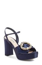 Women's Miu Miu Embellished Buckle Platform Sandal Us / 35eu - Blue