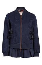 Women's Ted Baker London Embellished Frill Trim Bomber Jacket