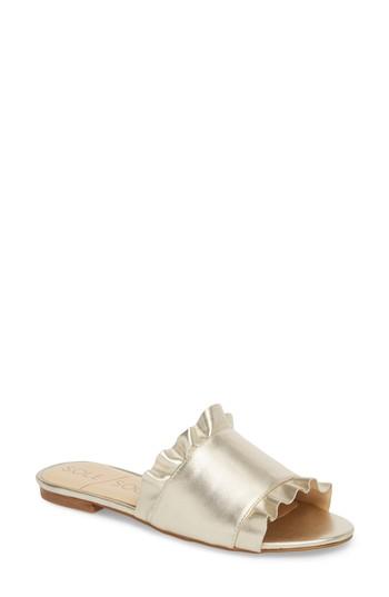 Women's Sole Society So-madalayne Flat Sandal .5 M - Metallic