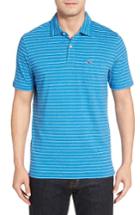 Men's Vineyard Vines Open Feeder Stripe Polo, Size - Blue