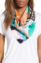 Women's Echo Tassie Square Silk Scarf, Size - Blue/green