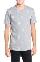 Men's Knowledgecotton Apparel Owl Print T-shirt, Size - Grey