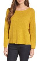 Women's Eileen Fisher Organic Linen & Cotton Sweater, Size - Yellow