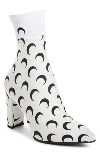 Women's Marine Serre Moon Print Sock Boot Eu - White