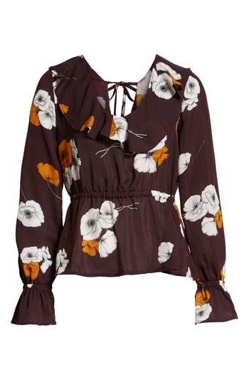 Women's Cupcakes And Cashmere Jovita Vintage Print Top - Burgundy