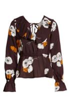 Women's Cupcakes And Cashmere Jovita Vintage Print Top - Burgundy