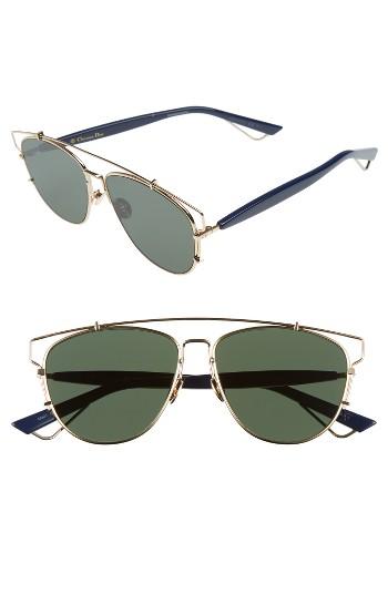 Women's Dior 'technos' 57mm Sunglasses - Gold/ Blue
