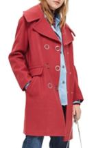 Women's Topshop Ring Popper Cocoon Coat Us (fits Like 0) - Red