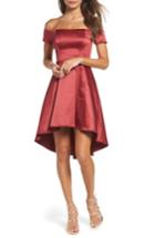 Women's Sequin Hearts Off The Shoulder Satin Dress - Purple
