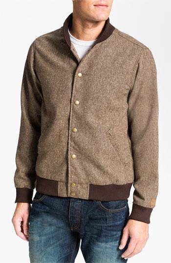 Obey  Drop Back  Tweed Varsity Jacket X Large