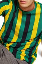 Men's Topman Stripe Pique T-shirt - Green