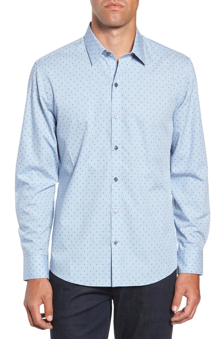 Men's Zachary Prell Zhang Fit Sport Shirt, Size Medium - Blue