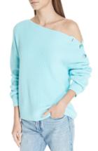 Women's Fuzzi Button Shoulder Pullover - Blue