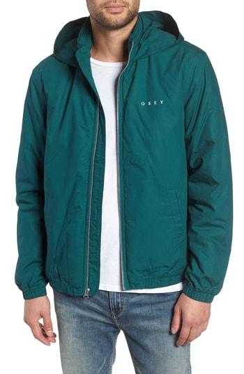 Men's Obey Debaser Ii Jacket - Blue/green