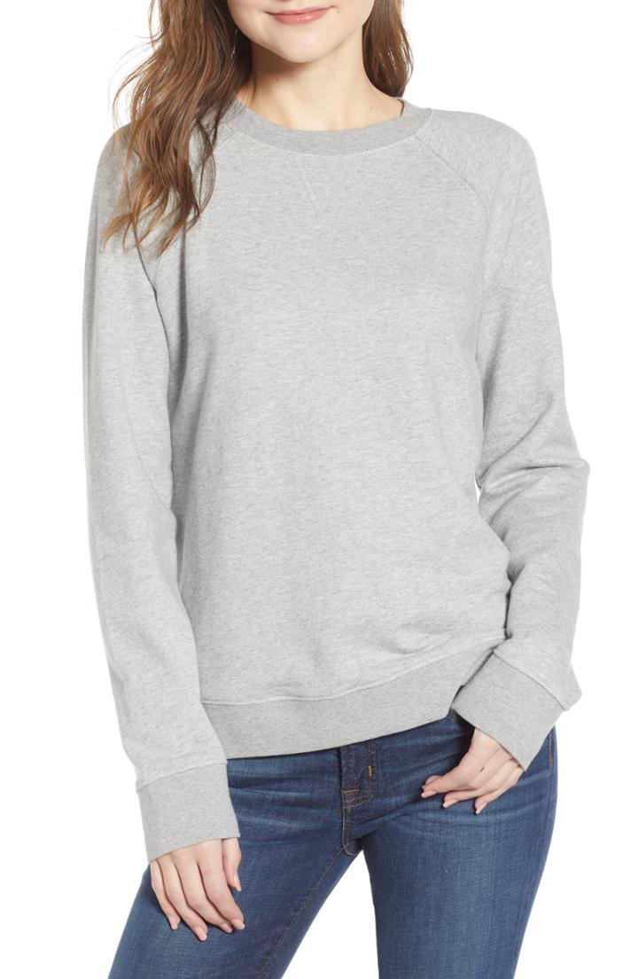 Women's J.crew Garment Dyed Sweatshirt - Grey