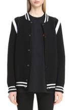 Women's Givenchy Contrast Knit Trim Logo Bomber Jacket