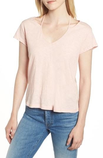 Women's Rebecca Minkoff Lonnie Slit Shoulder Tee, Size - Pink