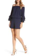 Women's Lilly Pulitzer Calla Off The Shoulder Romper, Size - Blue