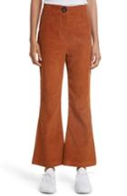Women's A.w.a.k.e. Crop Flare Corduroy Trousers Us / 38 Fr - Brown