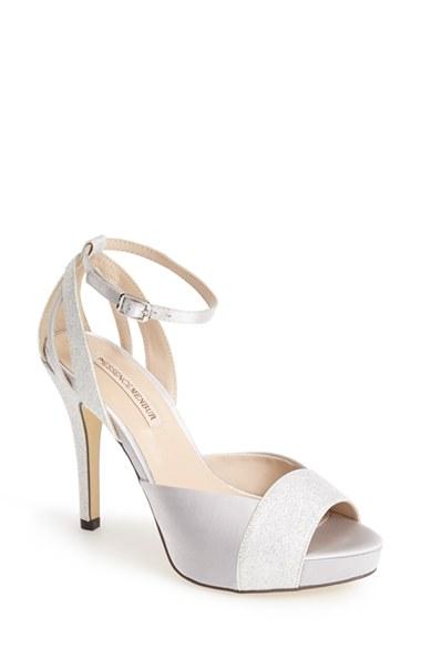 Women's Menbur 'arenales' Satin Ankle Strap Sandal Eu - Grey