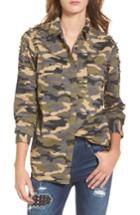 Women's True Religion Brand Jeans Camo Utility Shirt - Green