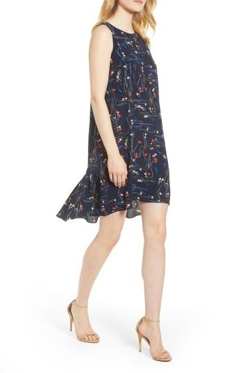 Women's Chelsea28 Zipper Back Ruffle Dress - Blue