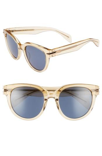 Women's Rag & Bone 54mm Cat Eye Sunglasses - Crystal Yellow