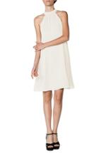 Women's Ceremony By Joanna August Halter Style Chiffon Shift Dress - Ivory
