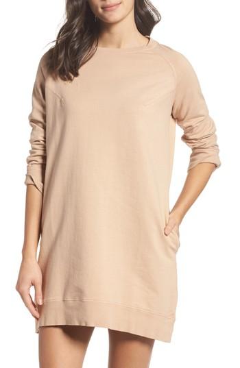 Women's Ragdoll Sweatshirt Dress - Coral