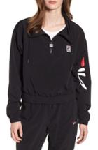 Women's Fila Kayla Quarter Zip Nylon Pullover - Black