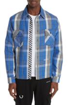 Men's Off-white Check Shirt - Blue