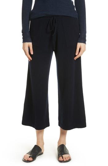 Women's Vince Wide Leg Wool & Cashmere Knit Crop Pants - Blue