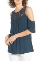 Women's Hinge Lace Cold Shoulder Top