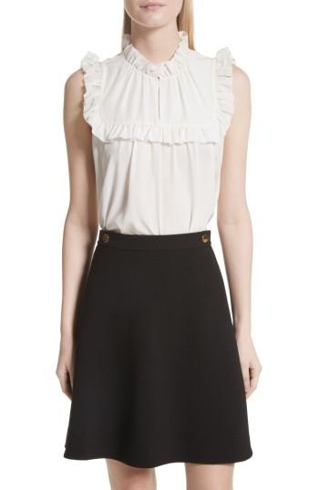 Women's Kate Spade New York Ruffle Yoke Silk Top - Ivory