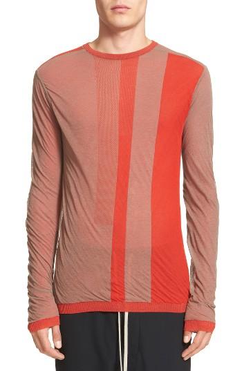 Men's Rick Owens Biker Stripe Cotton Pullover